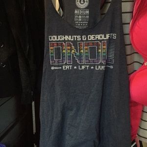 SPACE INVADERS Doughnuts And Deadlifts Racerback